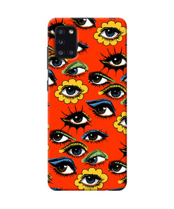 Abstract Eyes Pattern Samsung A31 Back Cover