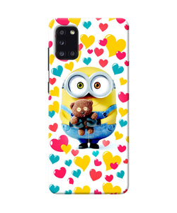 Minion Teddy Hearts Samsung A31 Back Cover