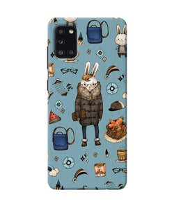 Canvas Rabbit Print Samsung A31 Back Cover