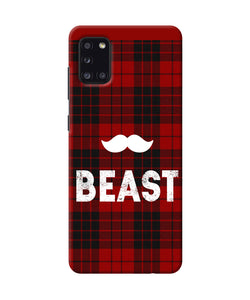 Beast Red Square Samsung A31 Back Cover