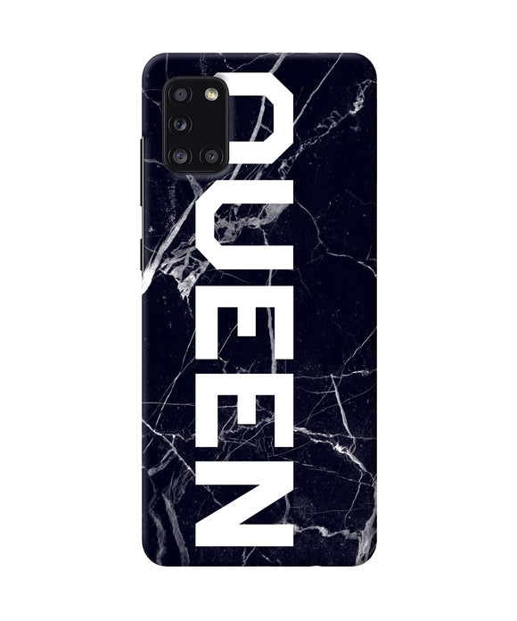 Queen Marble Text Samsung A31 Back Cover