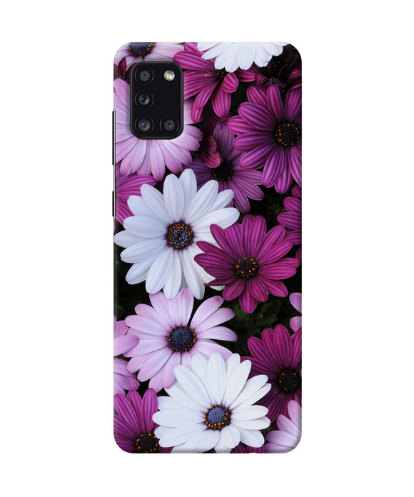 White Violet Flowers Samsung A31 Back Cover