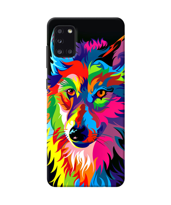 Colorful Wolf Sketch Samsung A31 Back Cover