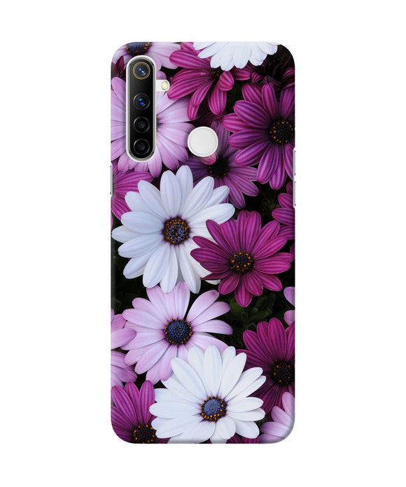 White Violet Flowers Realme Narzo 10 Back Cover