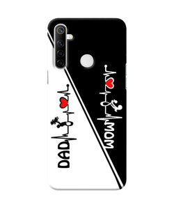 Mom Dad Heart Line Black And White Realme Narzo 10 Back Cover