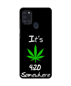 Weed Quote Samsung A21s Real 4D Back Cover