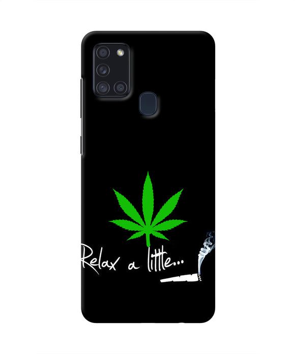 Weed Relax Quote Samsung A21s Real 4D Back Cover