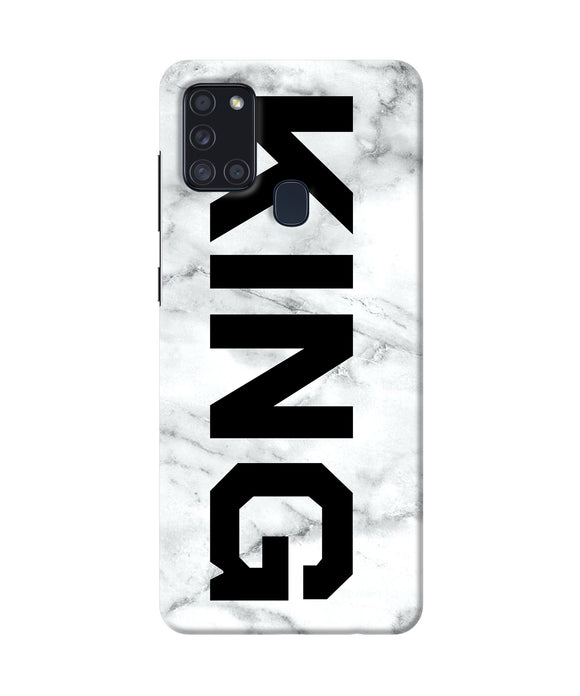 King Marble Text Samsung A21s Back Cover