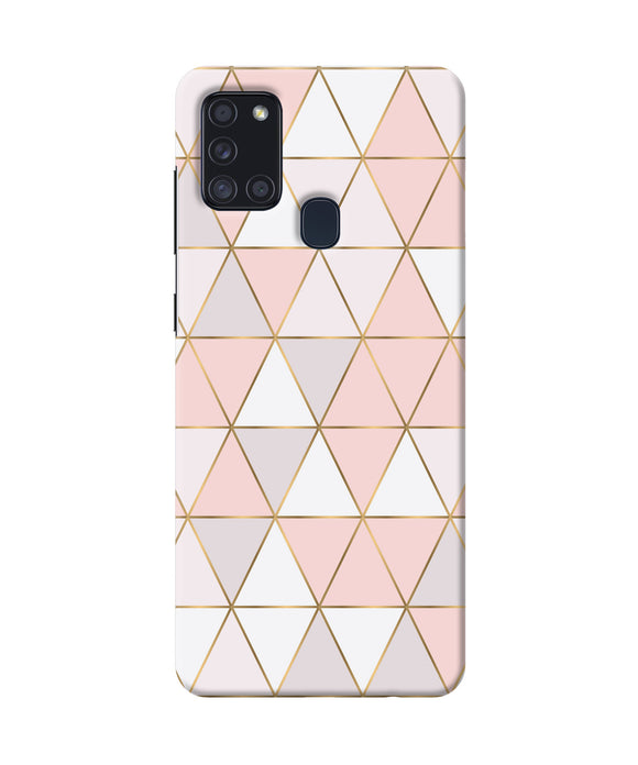 Abstract Pink Triangle Pattern Samsung A21s Back Cover