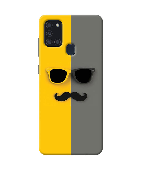 Mustache Glass Samsung A21s Back Cover