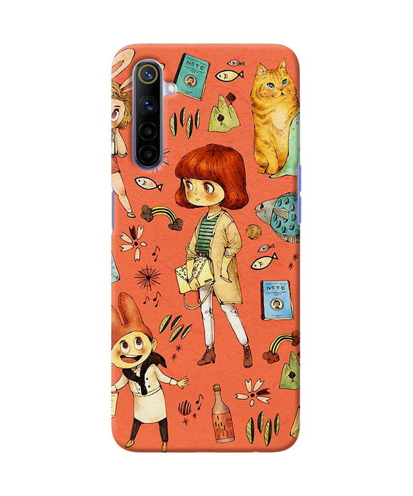 Canvas Little Girl Print Realme 6 / 6i Back Cover