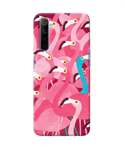 Abstract Sheer Bird Pink Print Realme 6 / 6i Back Cover