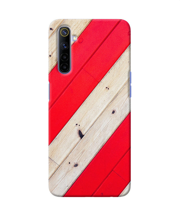 Abstract Red Brown Wooden Realme 6 / 6i Back Cover