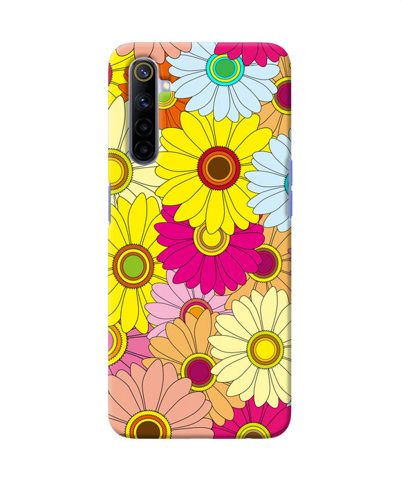 Abstract Colorful Flowers Realme 6 / 6i Back Cover