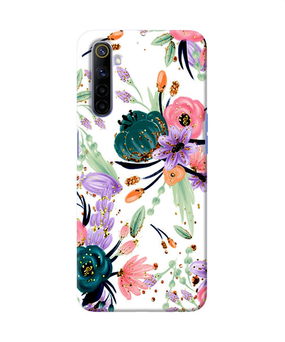 Abstract Flowers Print Realme 6 / 6i Back Cover