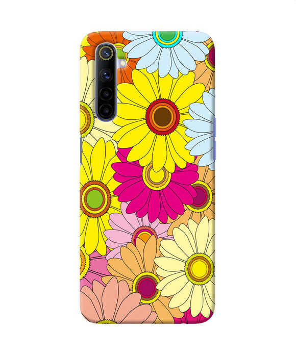 Abstract Colorful Flowers Realme 6 / 6i Back Cover