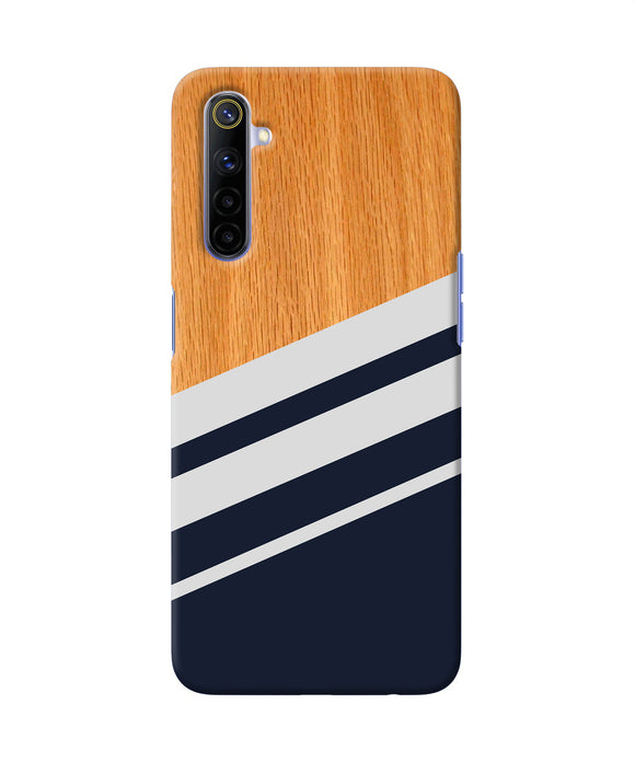 Black And White Wooden Realme 6 / 6i Back Cover