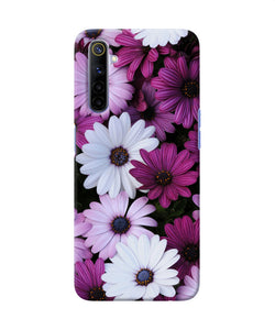 White Violet Flowers Realme 6 / 6i Back Cover