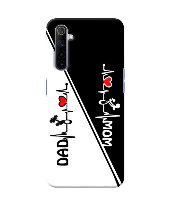 Mom Dad Heart Line Black And White Realme 6 / 6i Back Cover