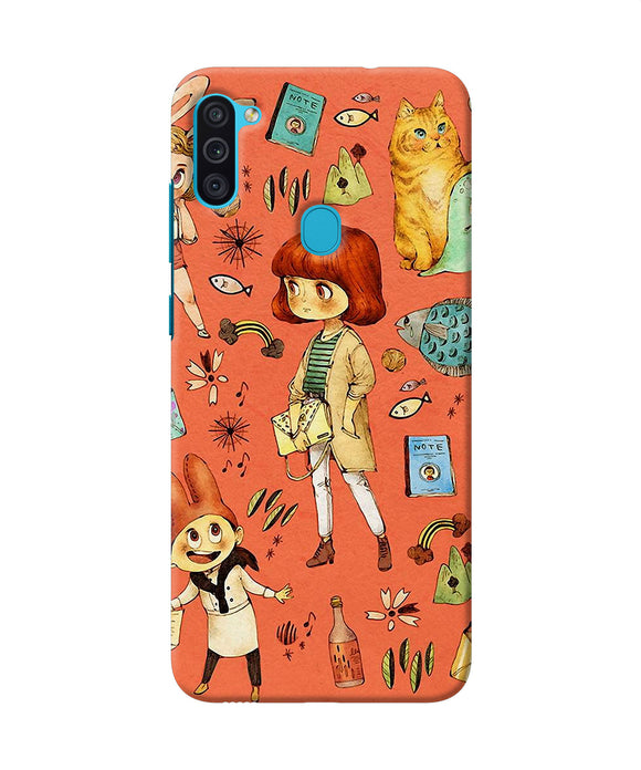 Canvas Little Girl Print Samsung M11 Back Cover