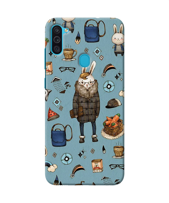 Canvas Rabbit Print Samsung M11 Back Cover