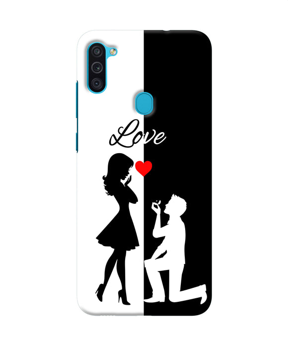 Love Propose Black And White Samsung M11 Back Cover