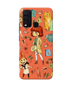 Canvas Little Girl Print Vivo Y30 / Y50 Back Cover