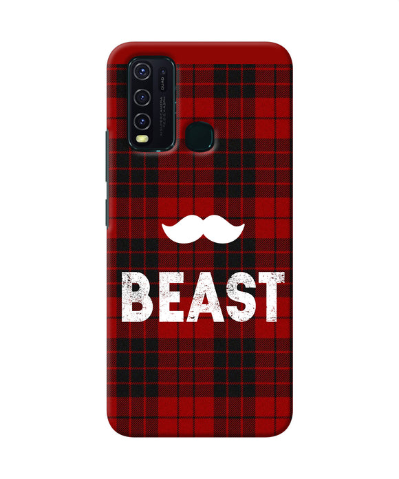 Beast Red Square Vivo Y30 / Y50 Back Cover
