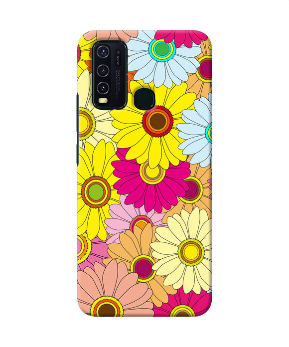 Abstract Colorful Flowers Vivo Y30 / Y50 Back Cover