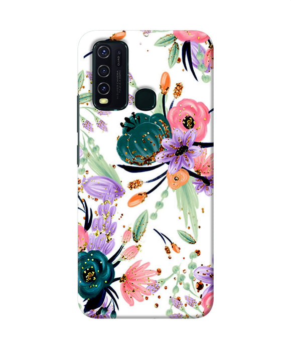 Abstract Flowers Print Vivo Y30 / Y50 Back Cover