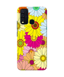 Abstract Colorful Flowers Vivo Y30 / Y50 Back Cover