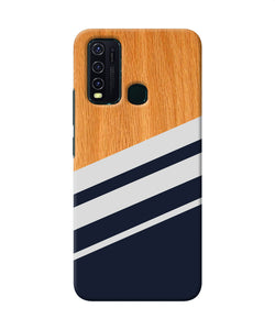 Black And White Wooden Vivo Y30 / Y50 Back Cover
