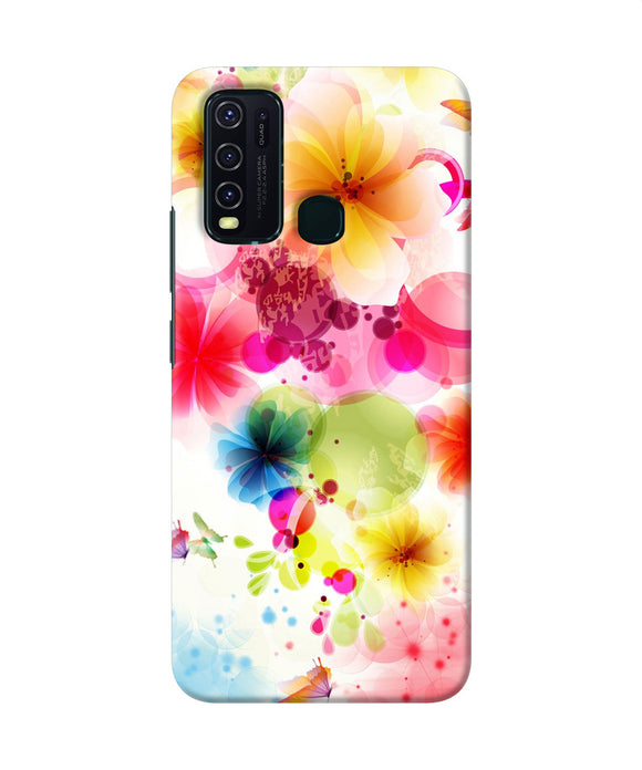 Flowers Print Vivo Y30 / Y50 Back Cover