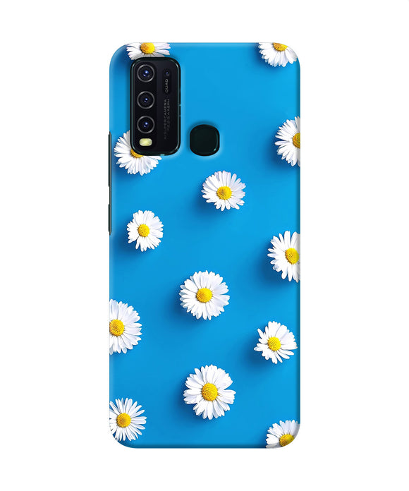 White Flowers Vivo Y30 / Y50 Back Cover