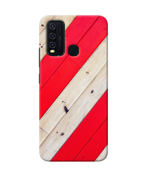 Abstract Red Brown Wooden Vivo Y30 / Y50 Back Cover