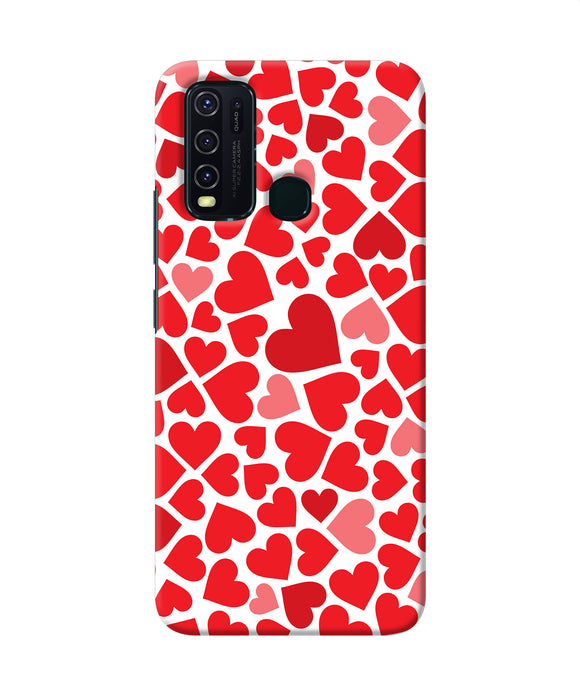 Red Heart Canvas Print Vivo Y30 / Y50 Back Cover