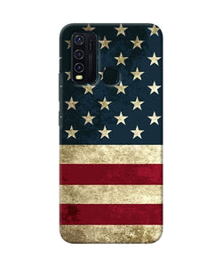 Vintage Us Flag Vivo Y30 / Y50 Back Cover