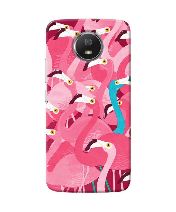 Abstract Sheer Bird Pink Print Moto G5s Back Cover