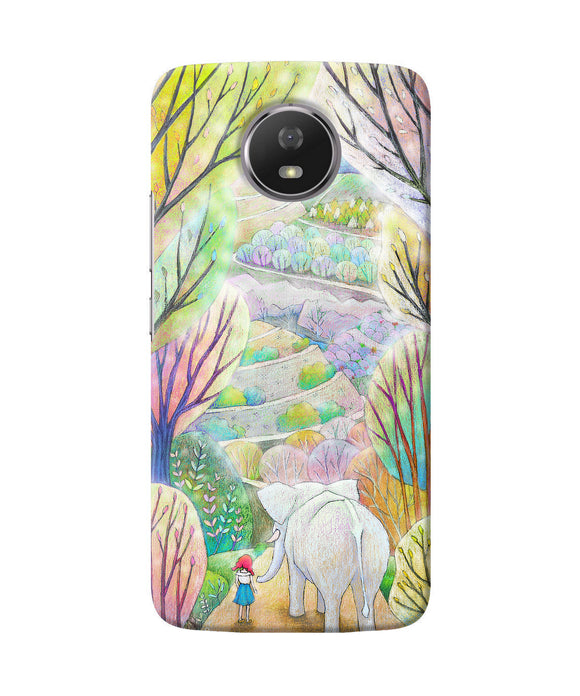 Natual Elephant Girl Moto G5s Back Cover