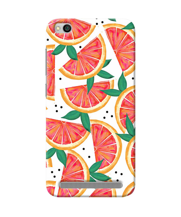 Abstract Orange Print Redmi 5a Back Cover