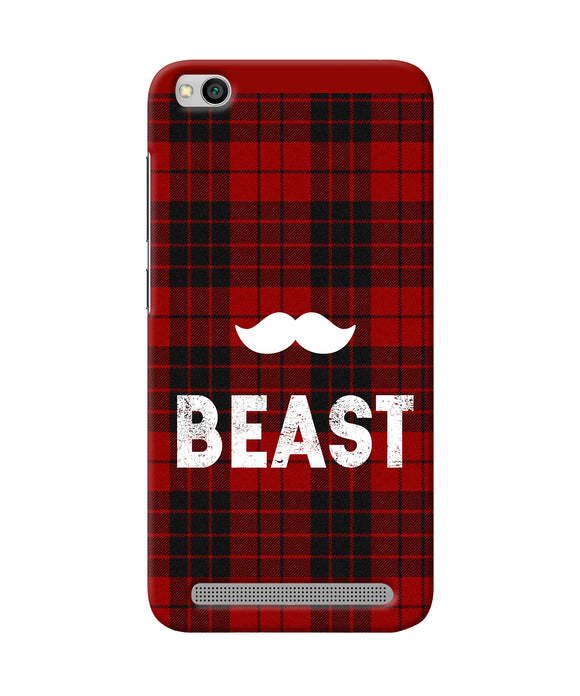 Beast Red Square Redmi 5a Back Cover