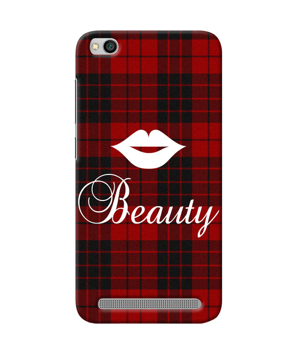 Beauty Red Square Redmi 5a Back Cover