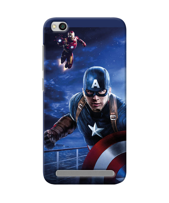 Captain With Ironman Redmi 5a Back Cover