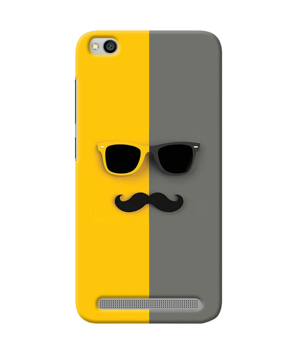 Mustache Glass Redmi 5a Back Cover