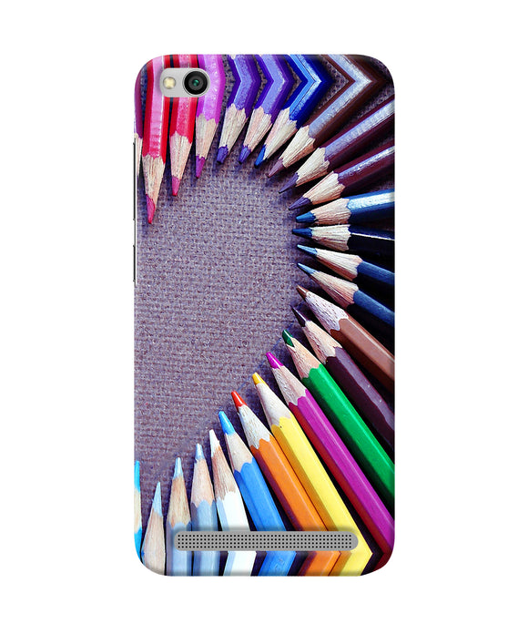 Color Pencil Half Heart Redmi 5a Back Cover