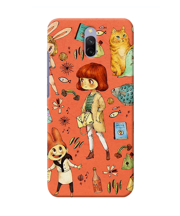 Canvas Little Girl Print Redmi 8a Dual Back Cover Case Online at