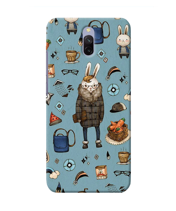 Canvas Rabbit Print Redmi 8a Dual Back Cover