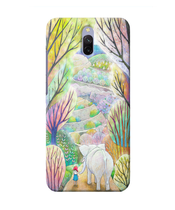 Natual Elephant Girl Redmi 8a Dual Back Cover