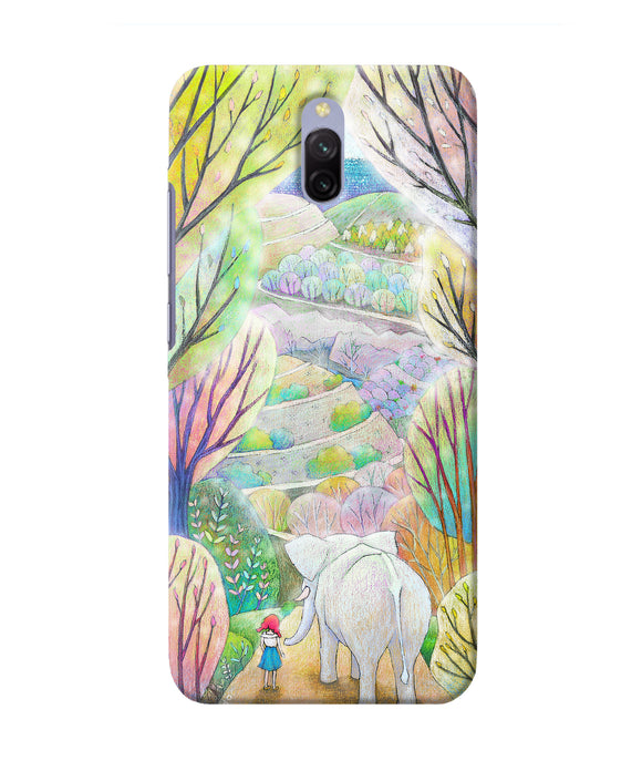 Natual Elephant Girl Redmi 8a Dual Back Cover