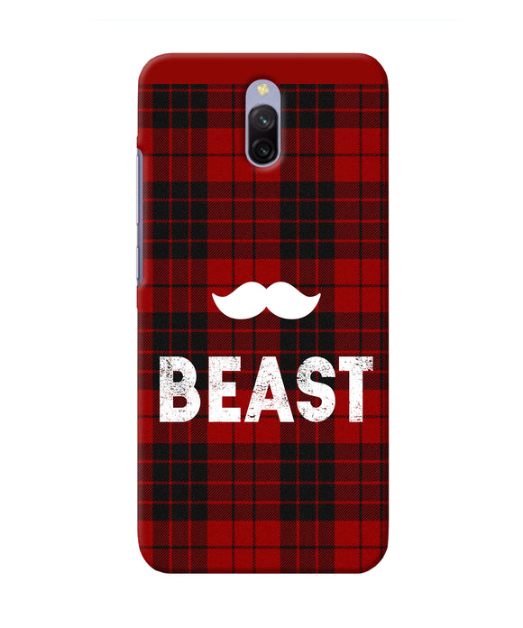 Beast Red Square Redmi 8a Dual Back Cover